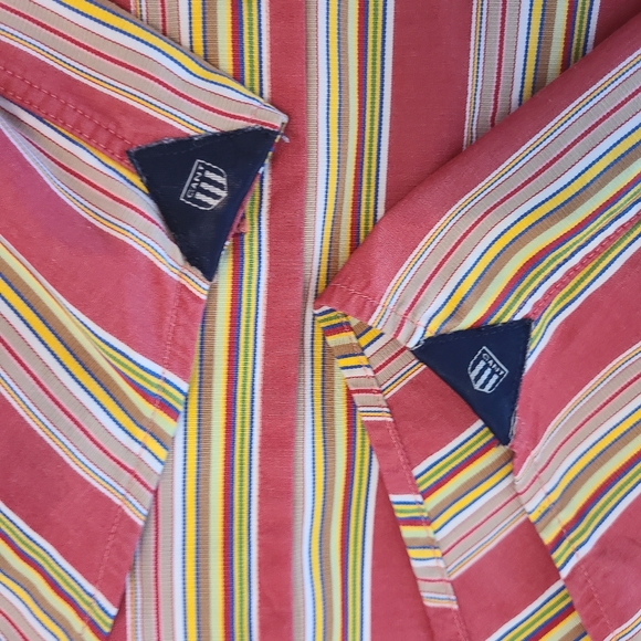 Gant Men's Classic Long Sleeve Dress Shirt, Size: Medium Color: Stripes - Picture 10 of 12